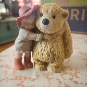 1999 “GIVE MORE HUGS, GIVE MORE LOVE” KIM ANDERSON ENESCO GIRL & TEDDY BEAR